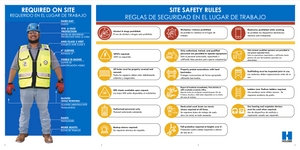 Holder Required On Site & Site Safety Rules Banner  60 x 120