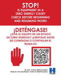 Stop! Is Equipment in a Zero Energy State? Check Before Beginning And Resuming Work  (Tag)