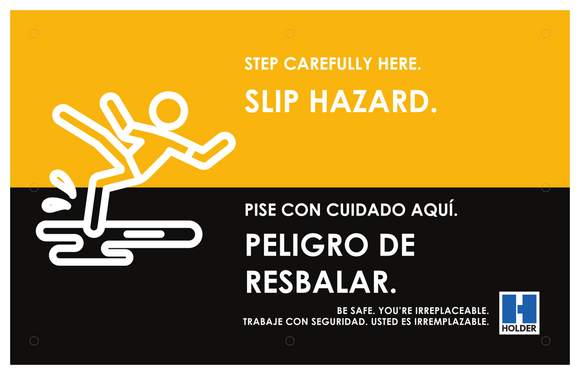 Step Carefully. Slip Hazard.