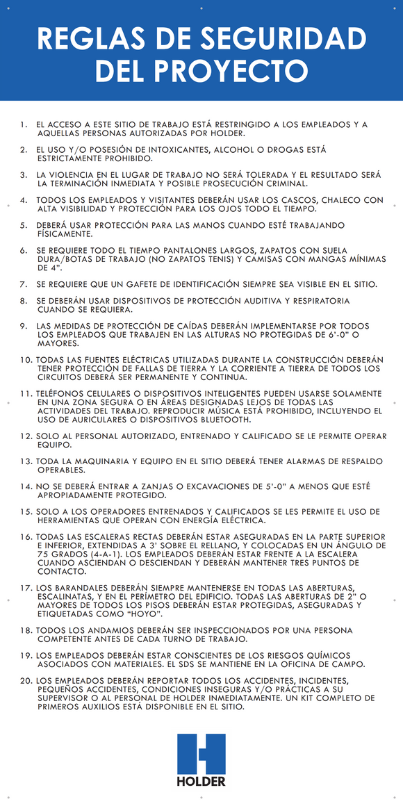 Project Safety Rules (Spanish - 48